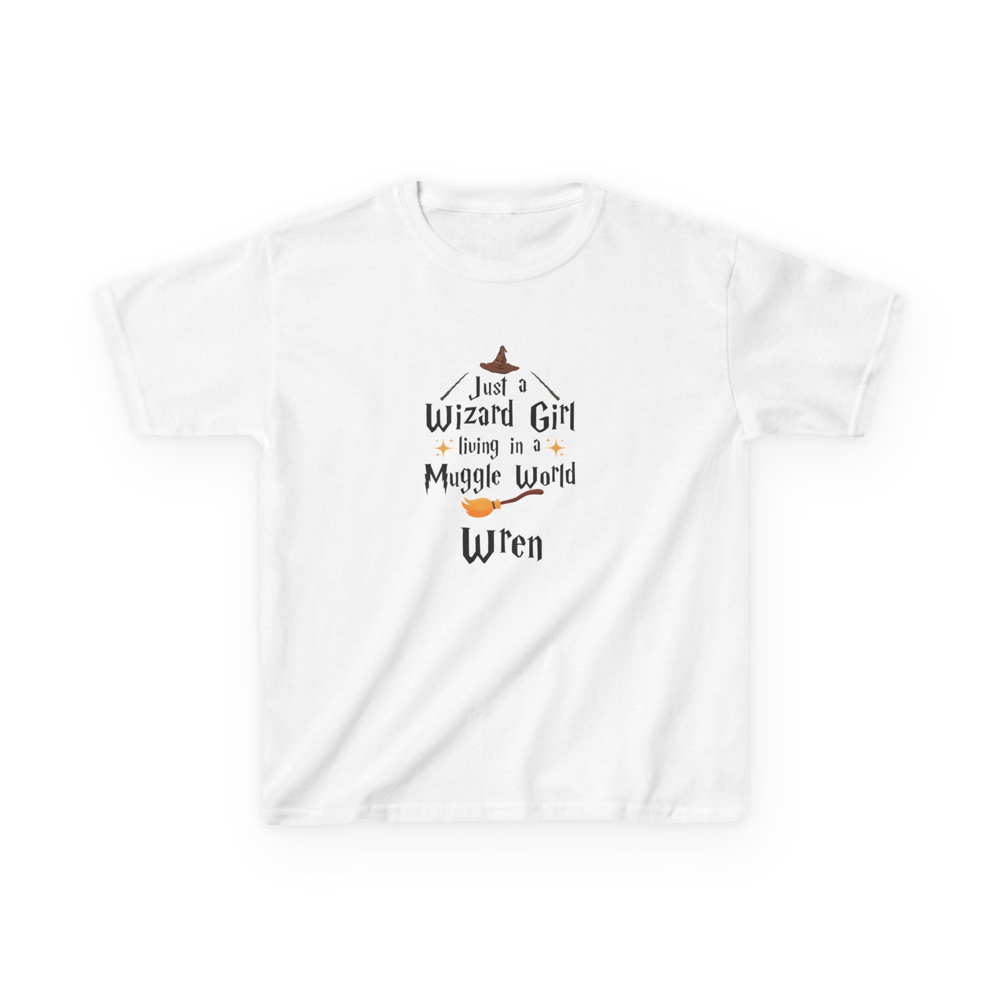 Wizard Girl Living in a Muggle World Kids Tee | Personalized Name