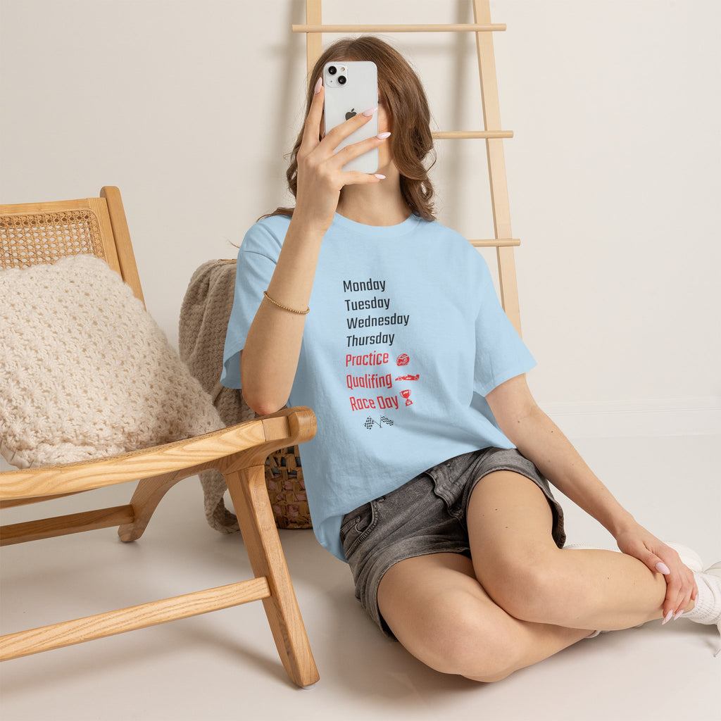 Race Week T‑Shirt, Monday to Race Day Motorsport Tee