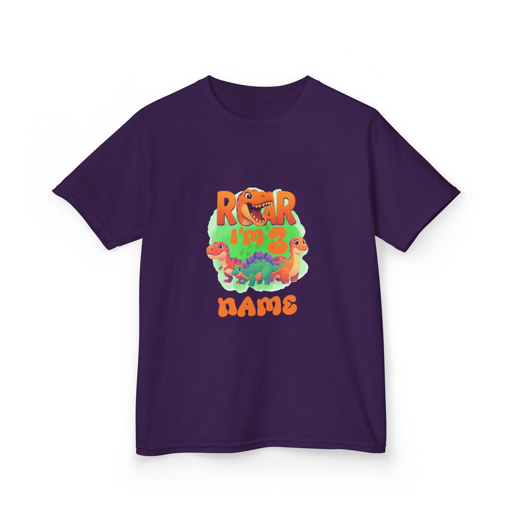 Personalized Dino Name Age T-Shirt | Kids Dinosaur Tee