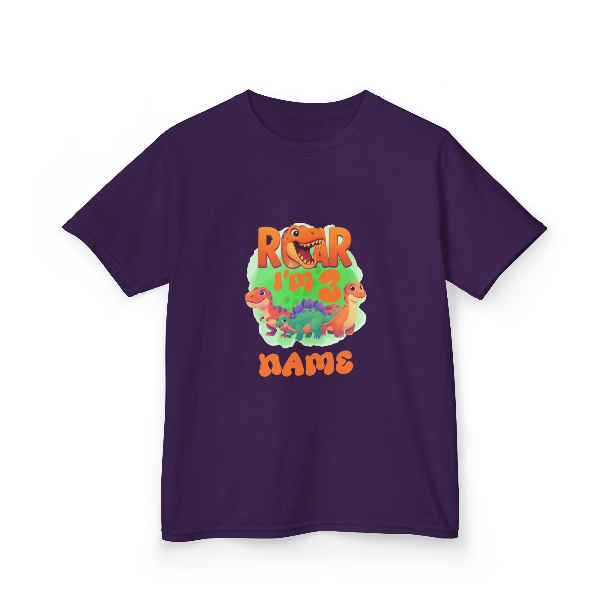 Personalized Dino Name Age T-Shirt | Kids Dinosaur Tee