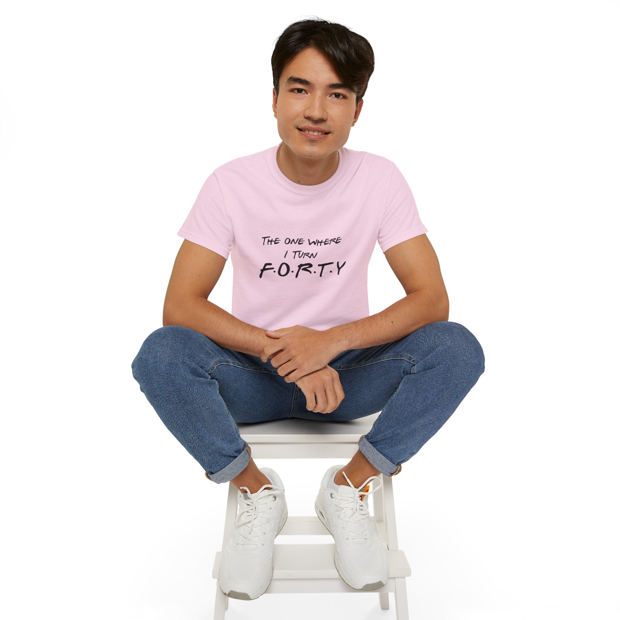 40th Birthday Tee "The One Where I Turn F.O.R.T.Y." Funny Friends-Inspired Shirt
