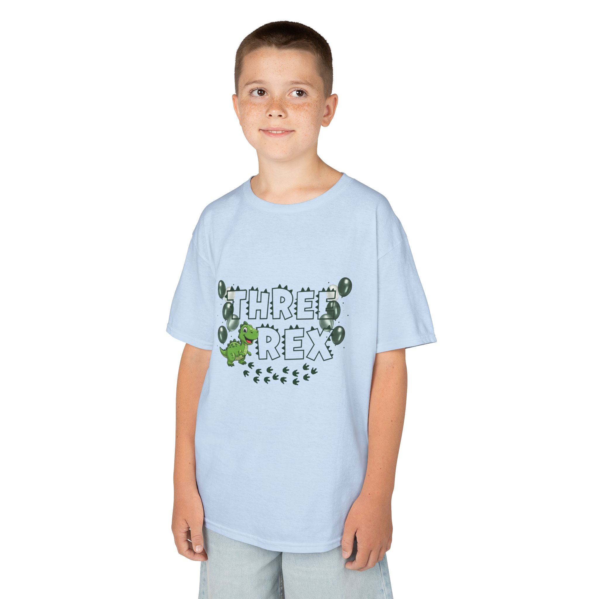 Personalised Kids "Three Rex" Birthday T-Shirt, Cute Dinosaur 3rd Birthday Tee