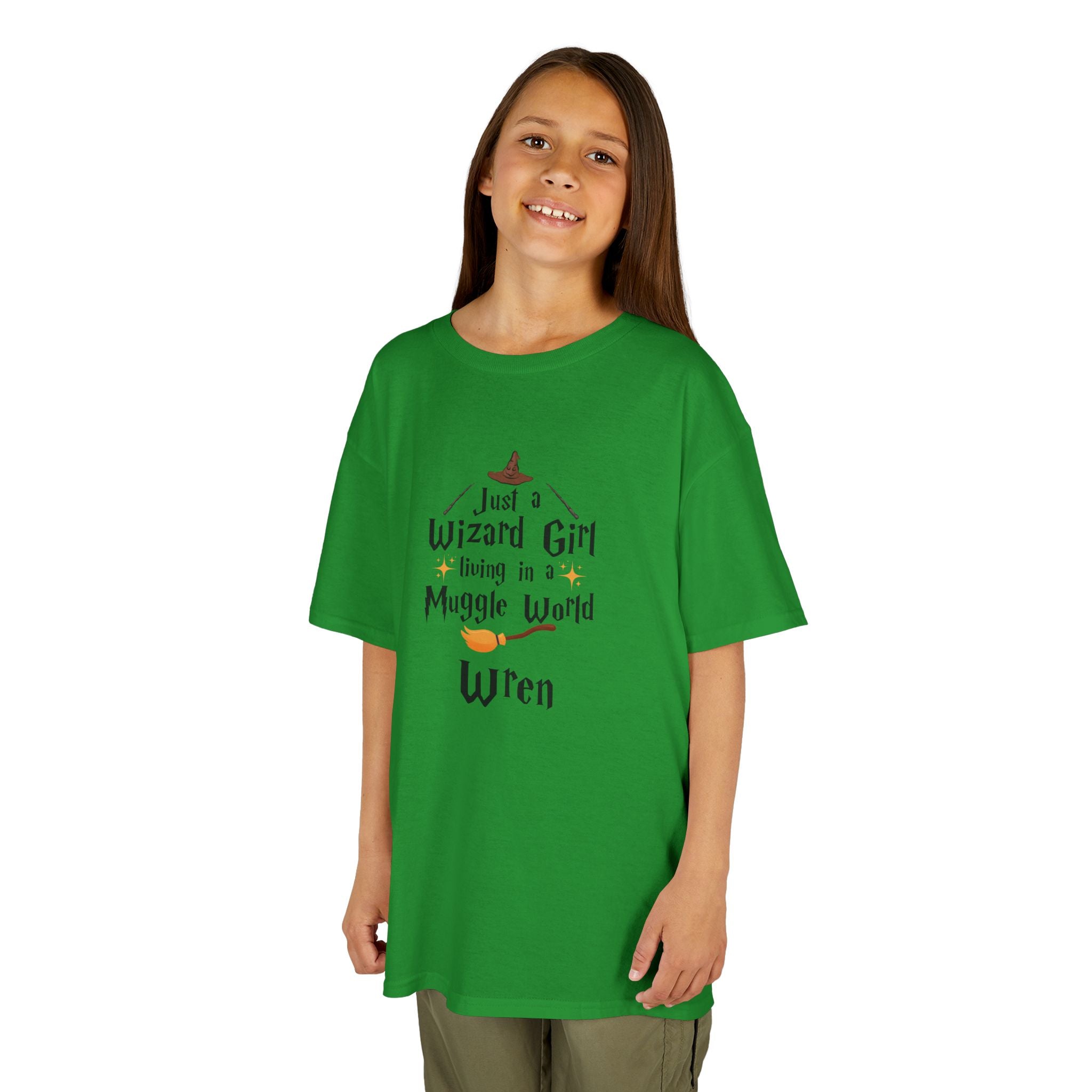 Wizard Girl Living in a Muggle World Kids Tee | Personalized Name