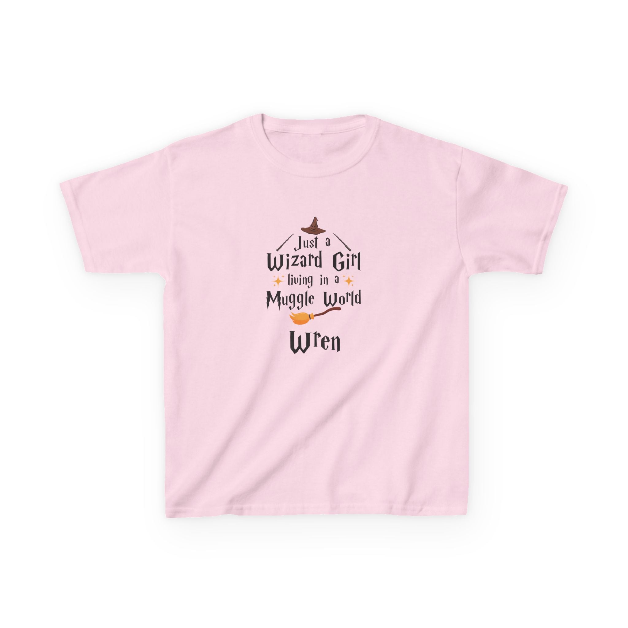 Wizard Girl Living in a Muggle World Kids Tee | Personalized Name