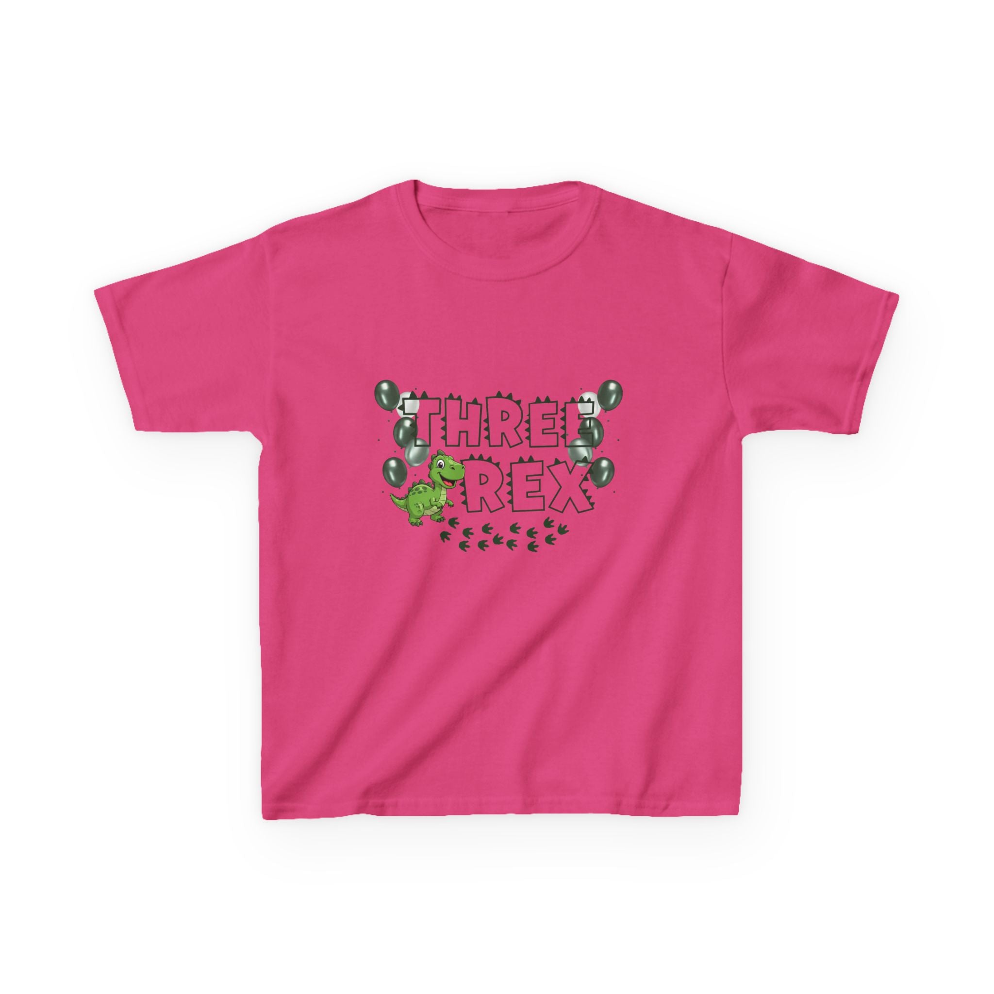 Personalised Kids "Three Rex" Birthday T-Shirt, Cute Dinosaur 3rd Birthday Tee