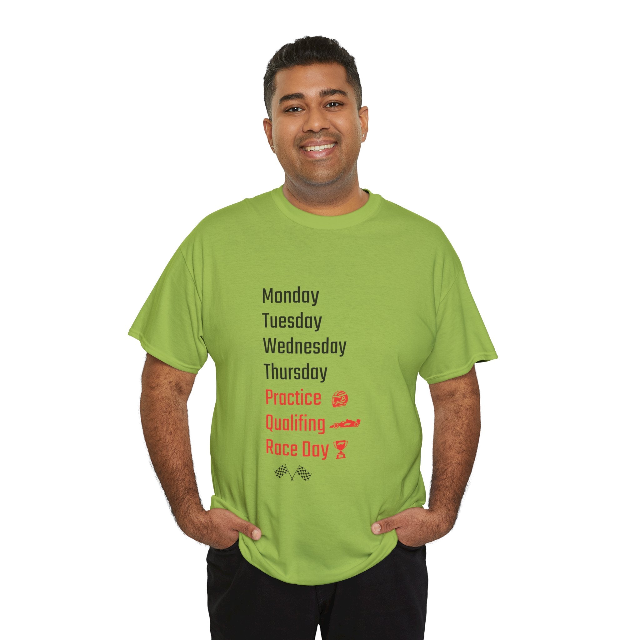 Race Week T‑Shirt, Monday to Race Day Motorsport Tee