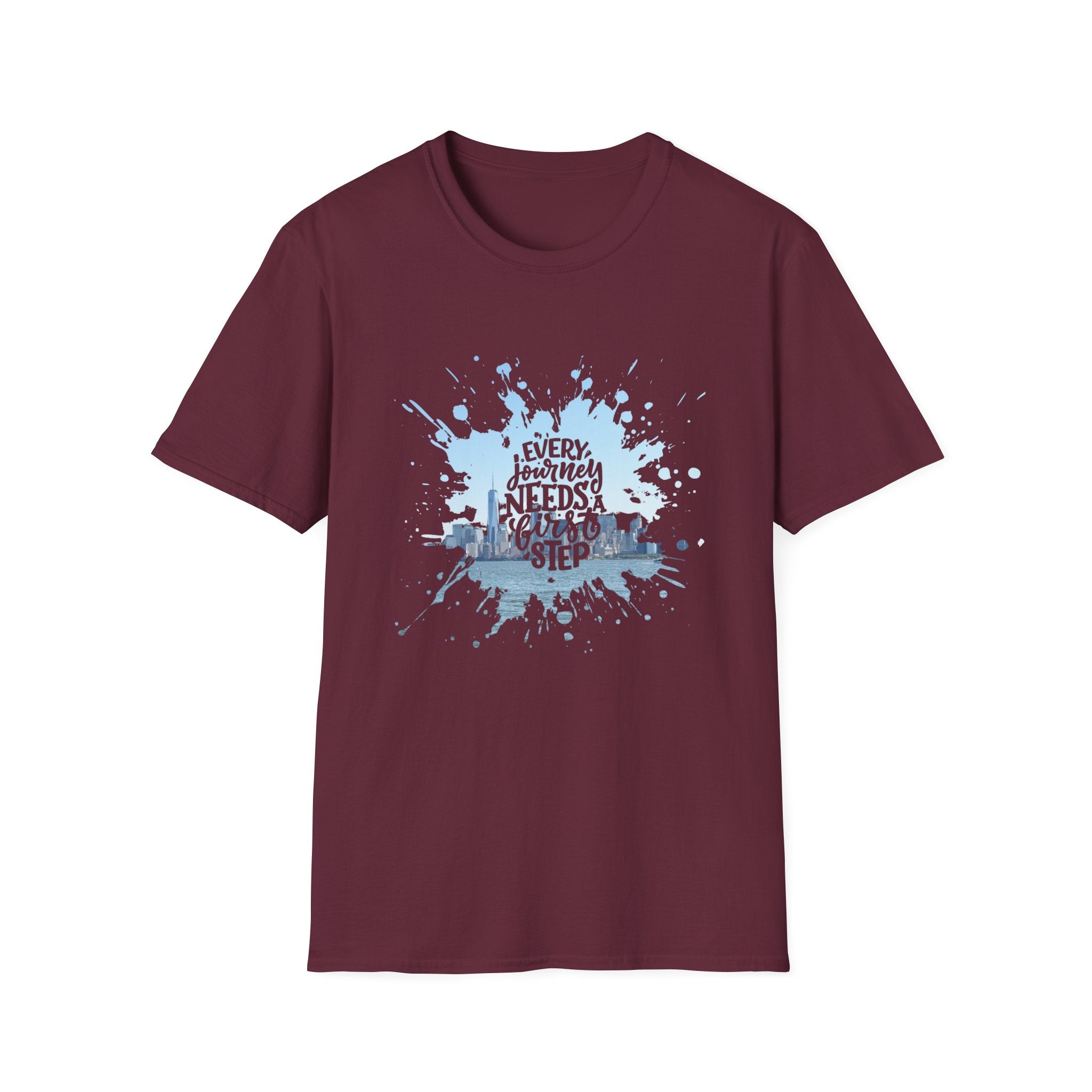 New York Skyline 'Every Journey Needs a First Step' T-Shirt