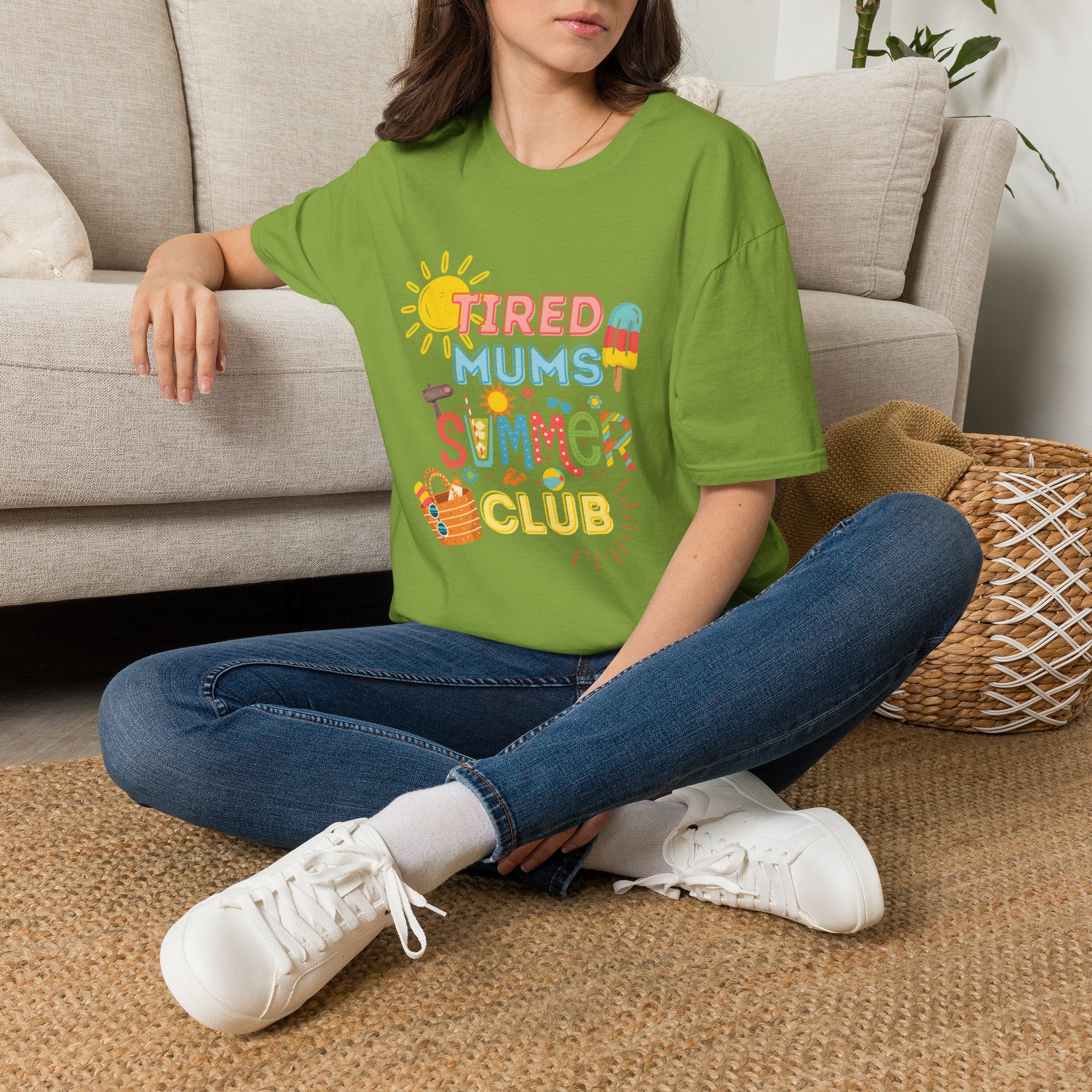 Tired Mums Summer Club T-Shirt | Cute Sunny Popsicle Design
