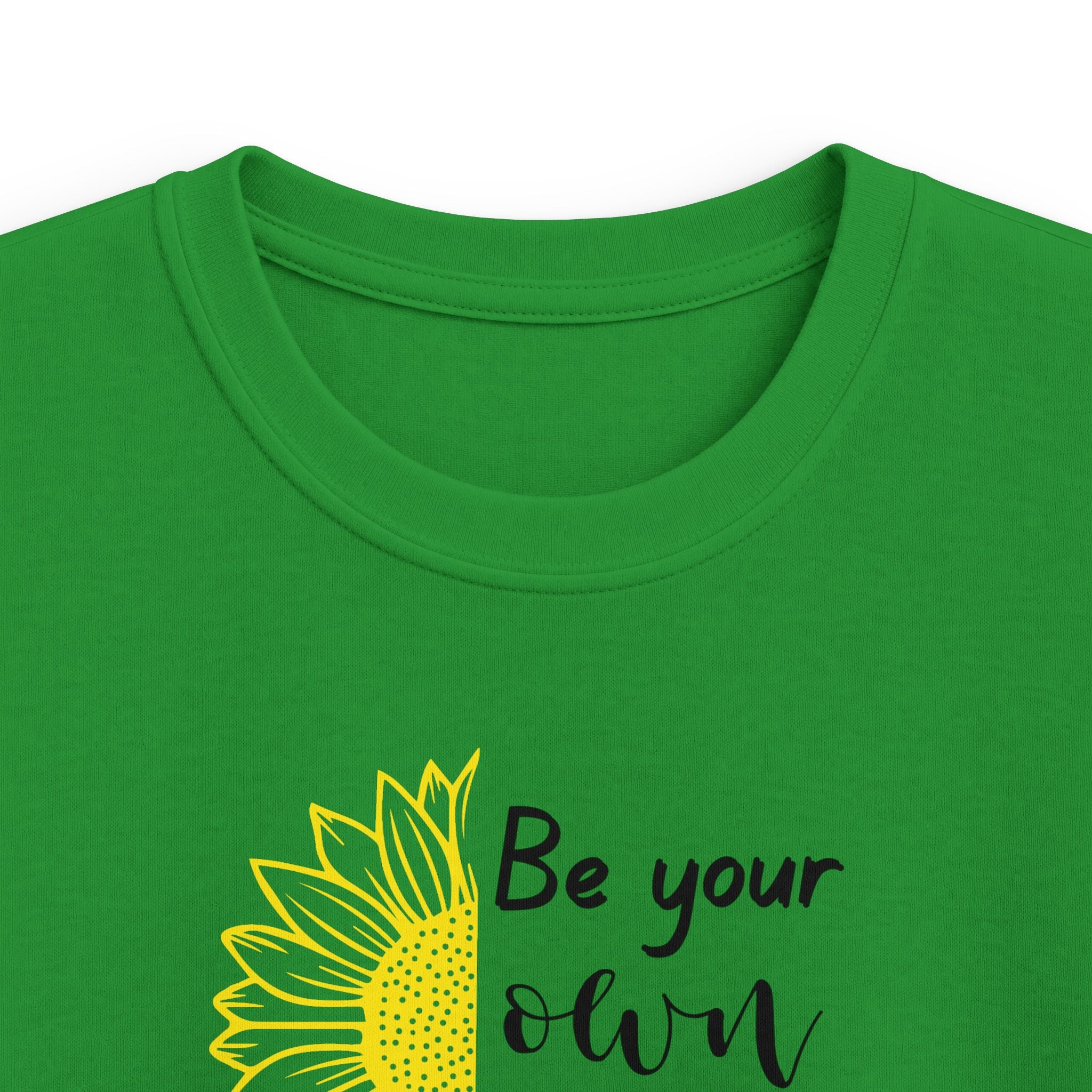 Kids Tee — "Be Your Own Kind of Beautiful" Sunflower & Butterfly Graphic