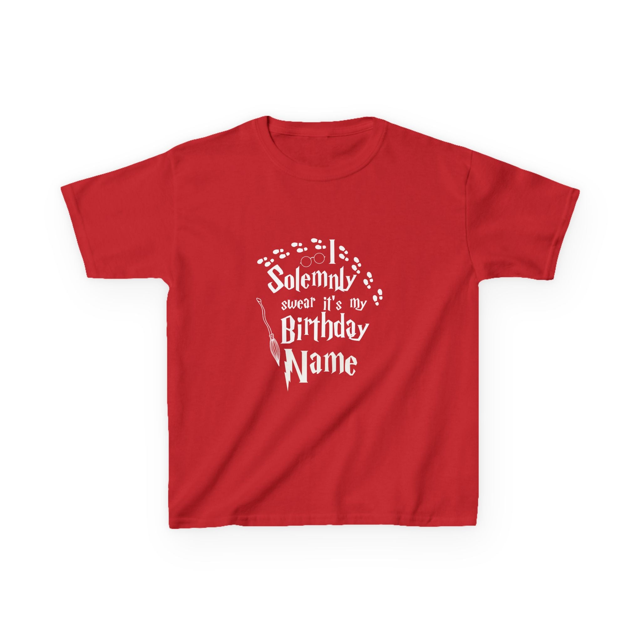I Solemnly Swear It’s My Birthday Kids Tee, Personalised Name Option