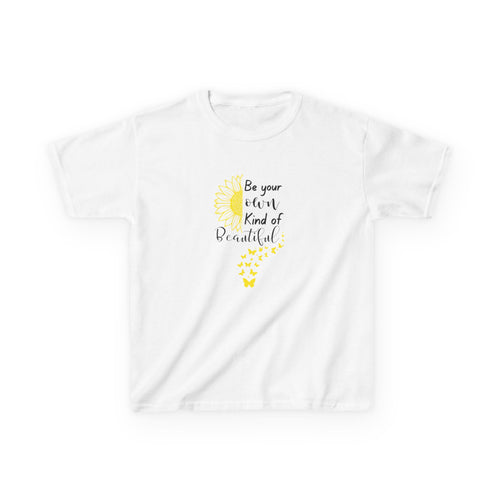 Be Your Own Kind of Beautiful Kids Tee | Sunflower Butterfly Affirmation