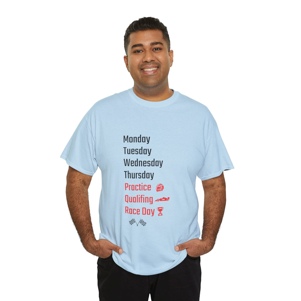 Race Week T‑Shirt, Monday to Race Day Motorsport Tee