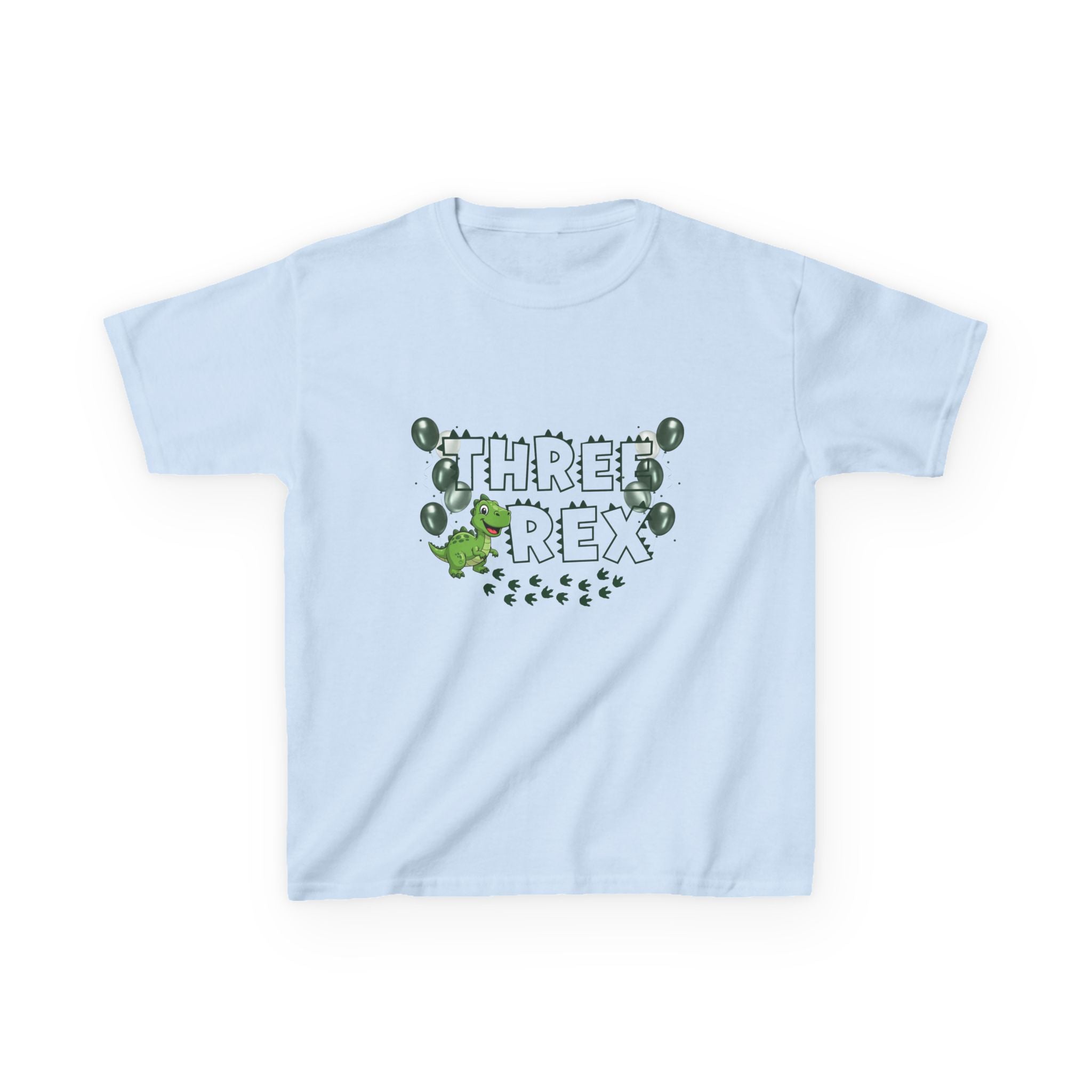 Personalised Kids "Three Rex" Birthday T-Shirt, Cute Dinosaur 3rd Birthday Tee