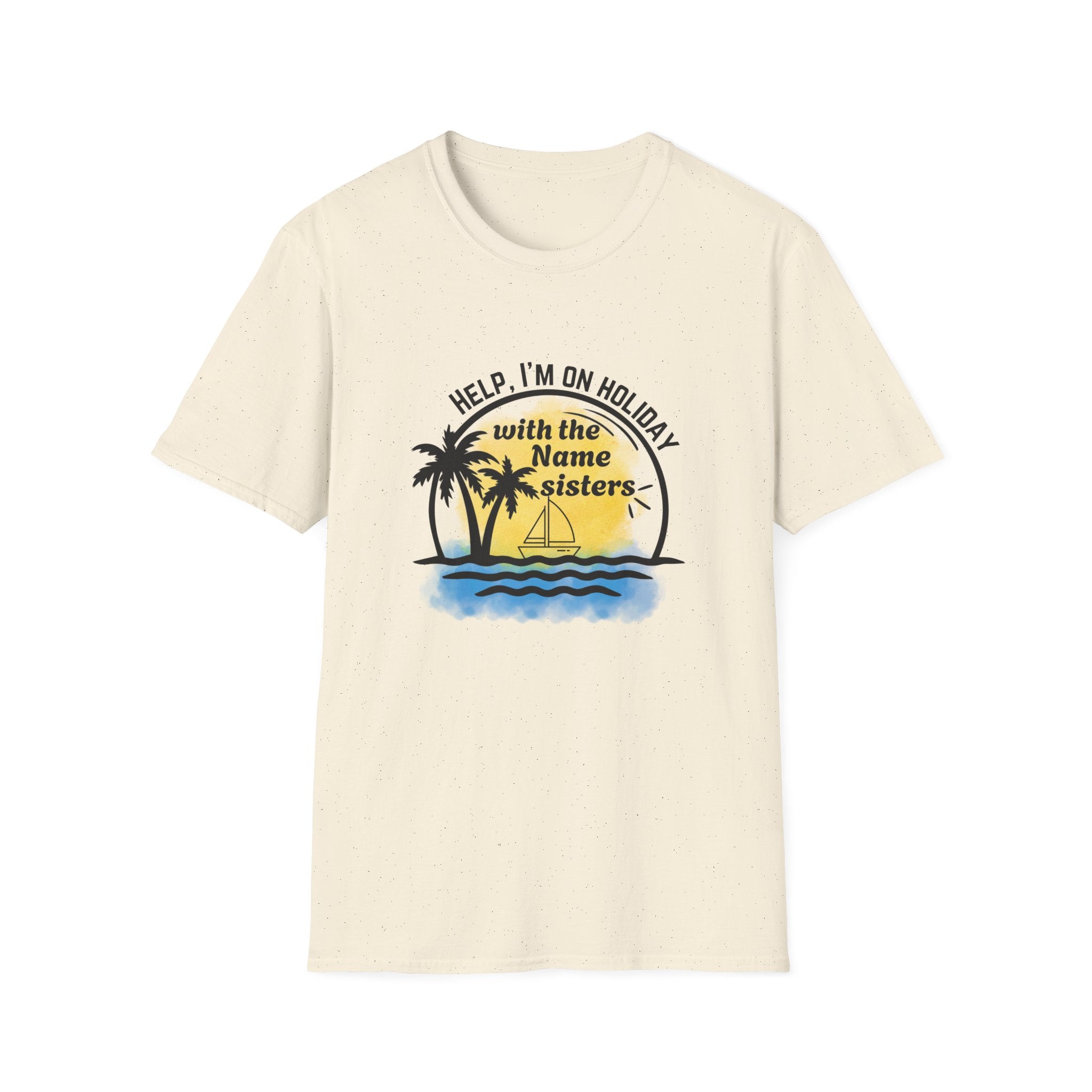 Vacation Sisters T‑Shirt - "Help, I'm on Holiday" Tropical Palm Beach Tee