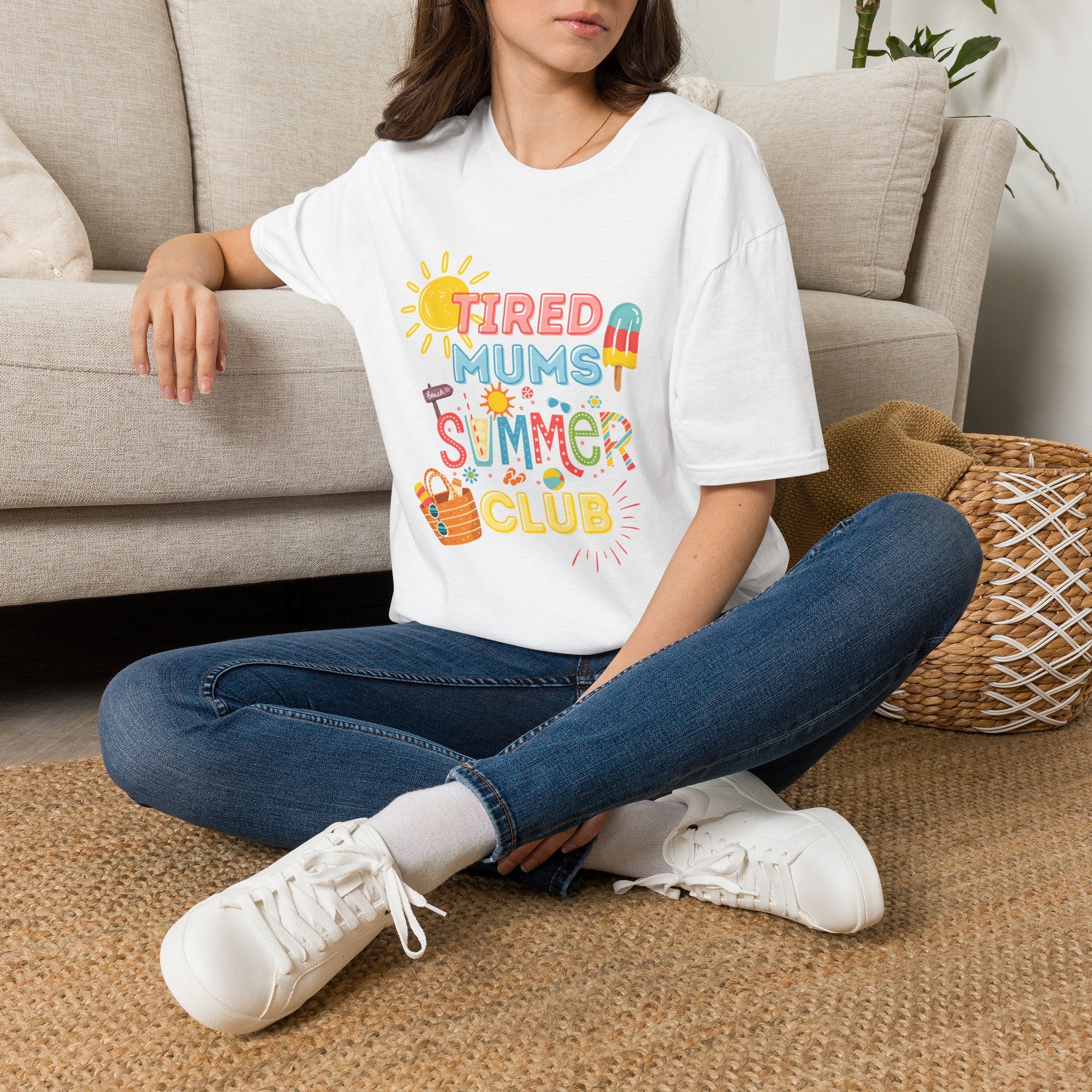 Tired Mums Summer Club T-Shirt | Cute Sunny Popsicle Design