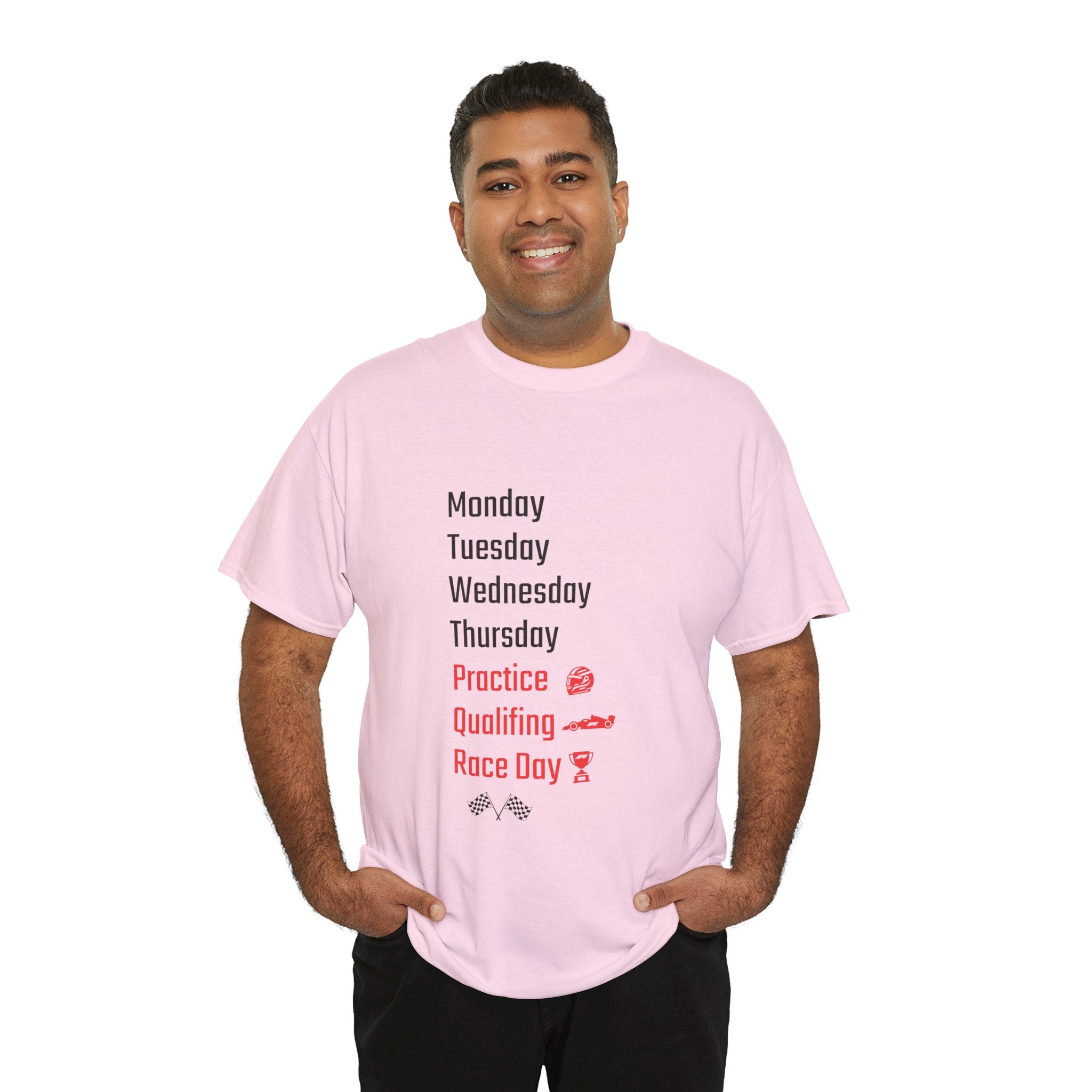 Race Week T‑Shirt, Monday to Race Day Motorsport Tee
