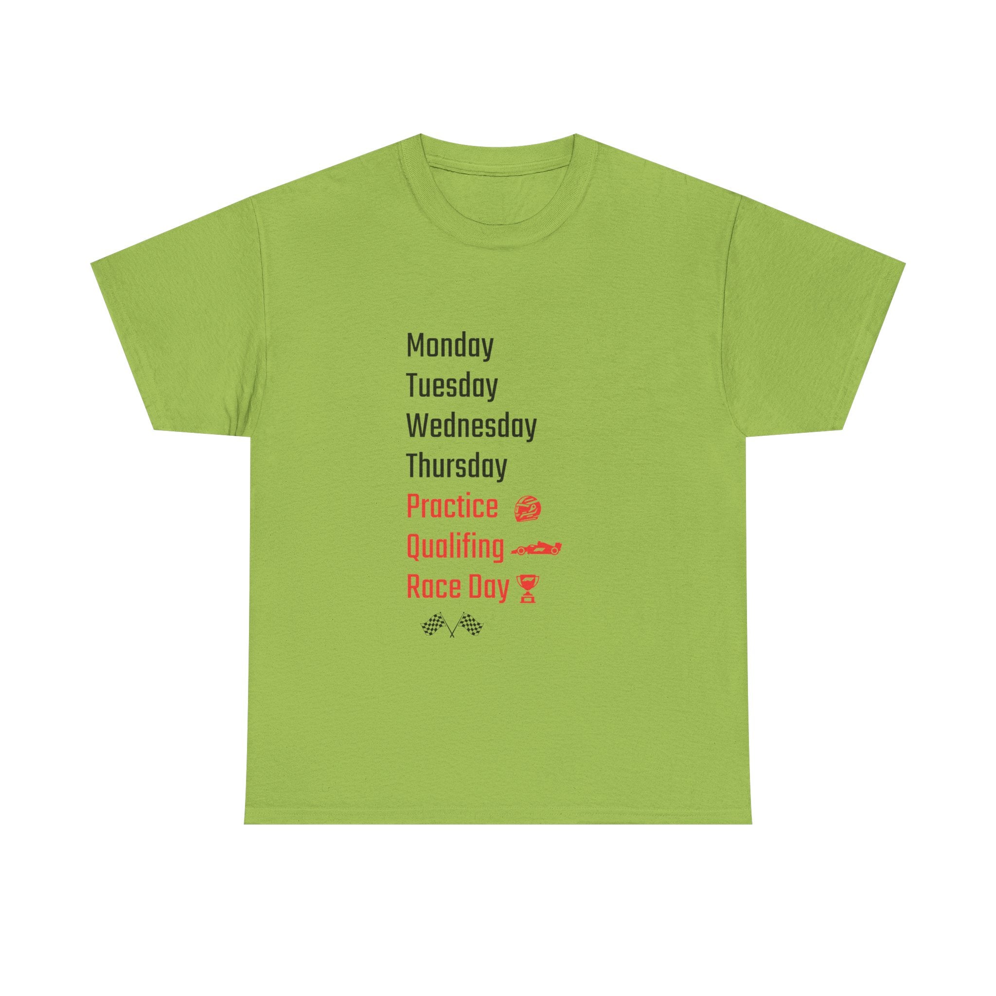 Race Week T‑Shirt, Monday to Race Day Motorsport Tee