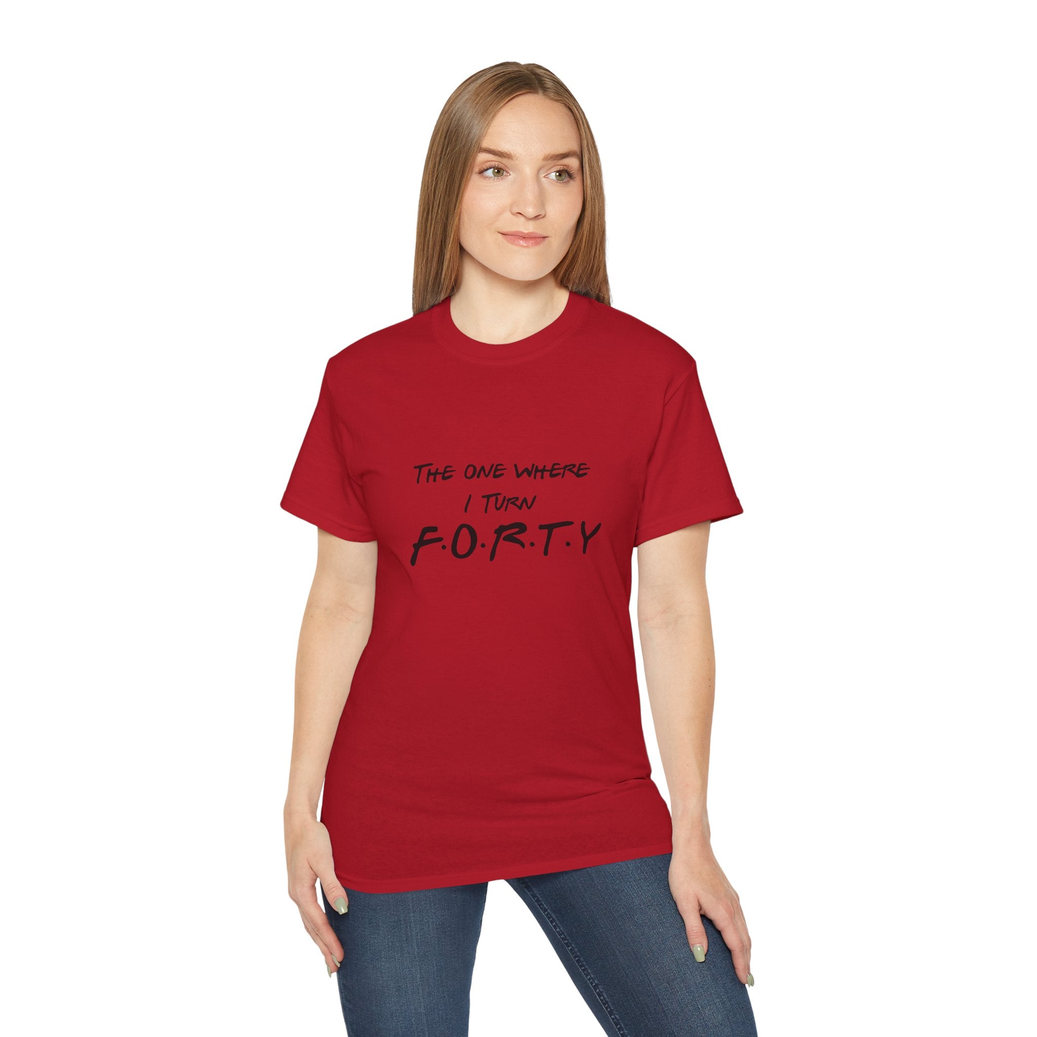 40th Birthday Tee "The One Where I Turn F.O.R.T.Y." Funny Friends-Inspired Shirt