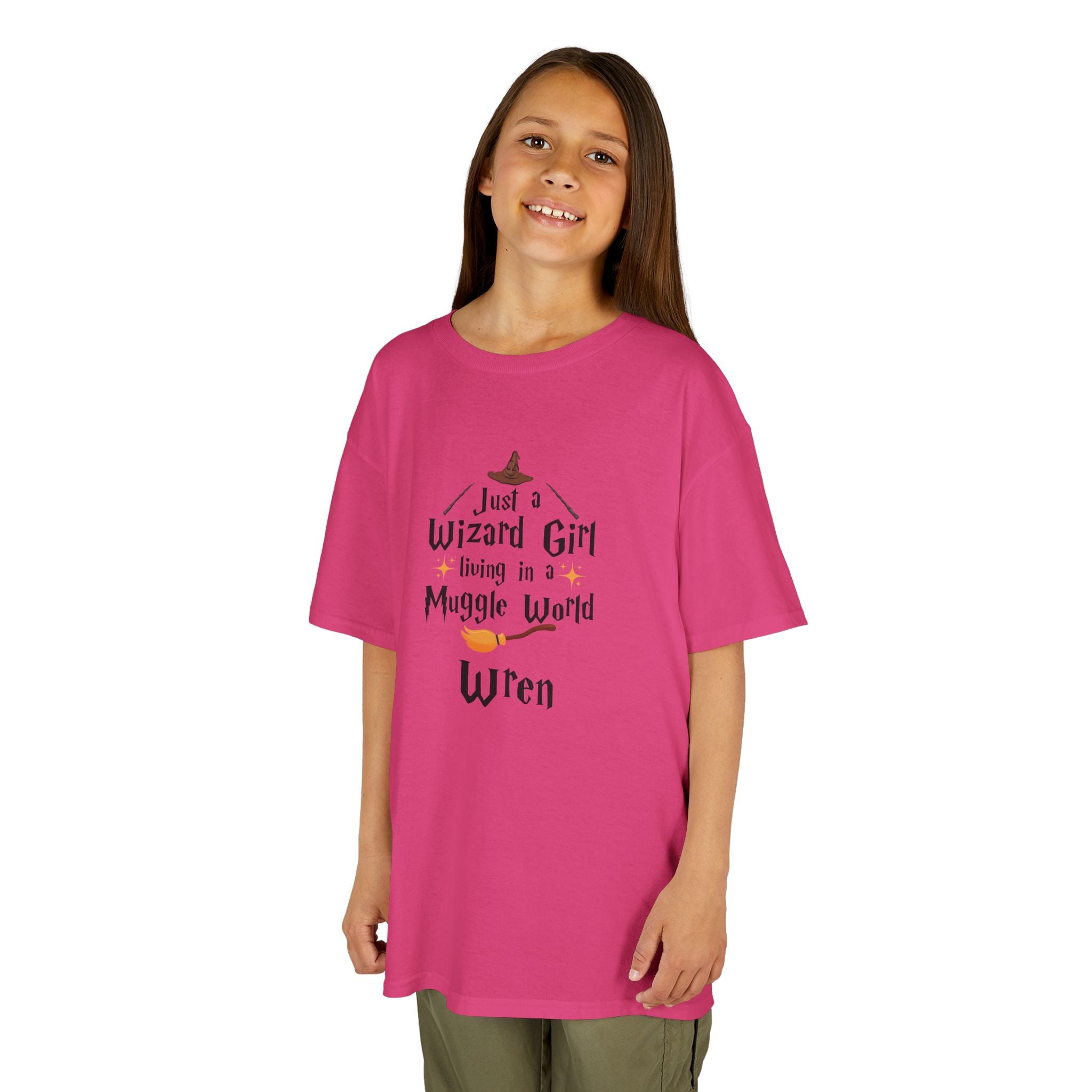 Wizard Girl Living in a Muggle World Kids Tee | Personalized Name