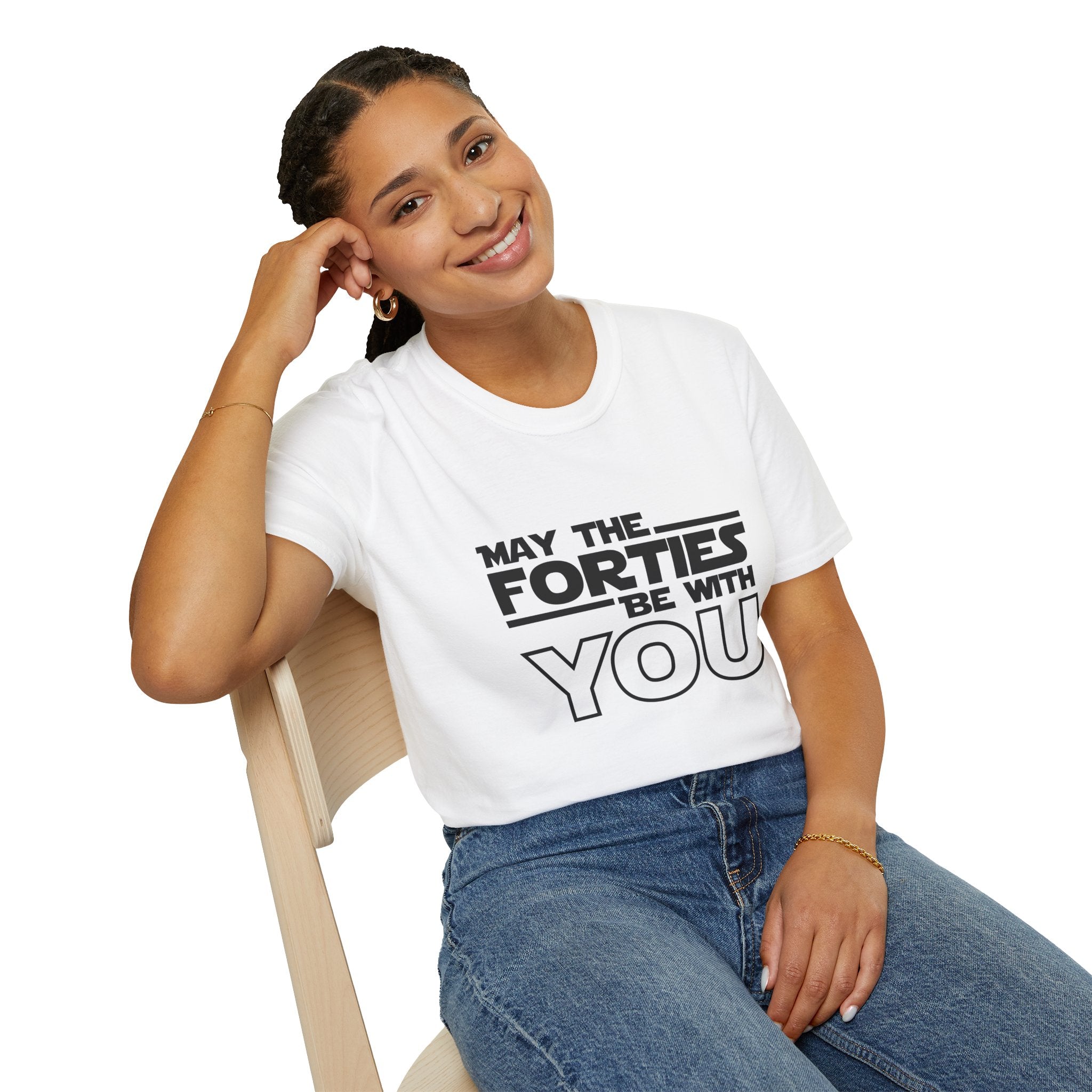 Forties Birthday Tee "May the Forties Be With You" 40th Birthday Shirt
