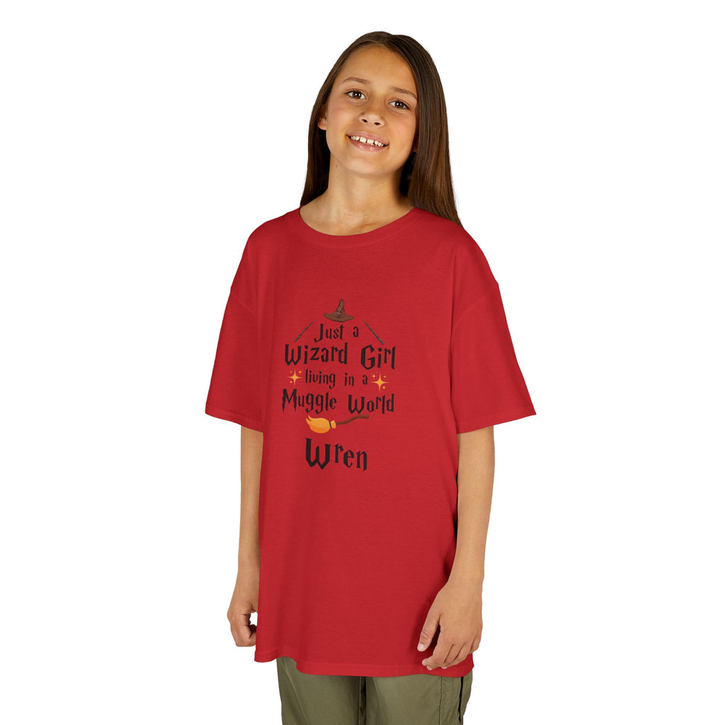 Wizard Girl Living in a Muggle World Kids Tee | Personalized Name