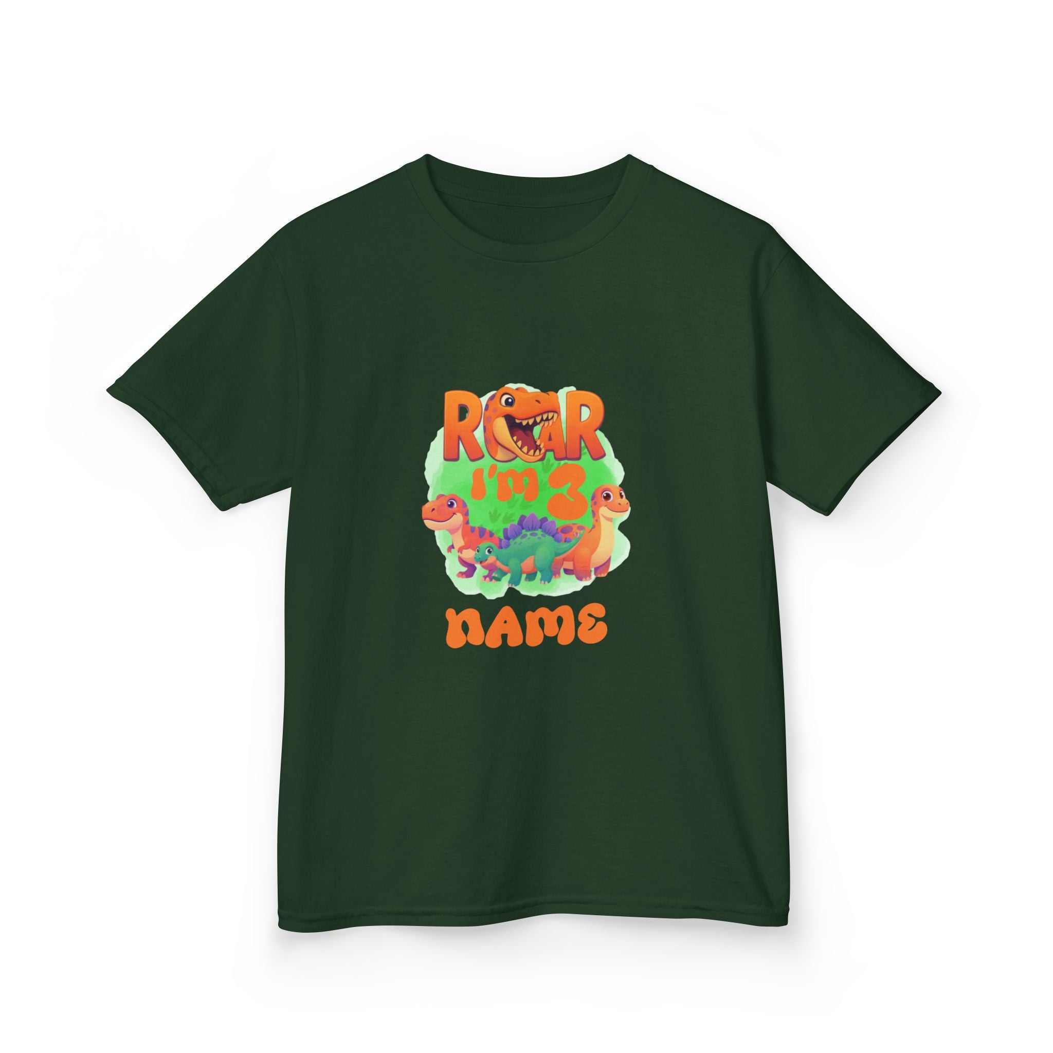Personalized Dino Name Age T-Shirt | Kids Dinosaur Tee