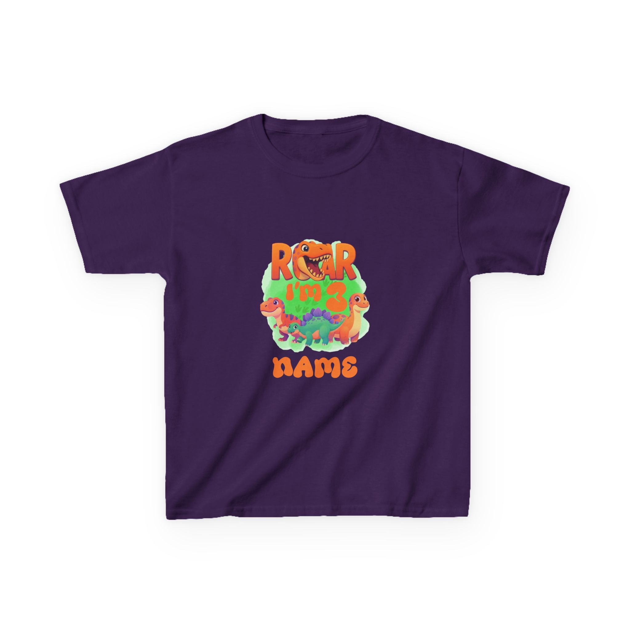 Personalized Dino Name Age T-Shirt | Kids Dinosaur Tee