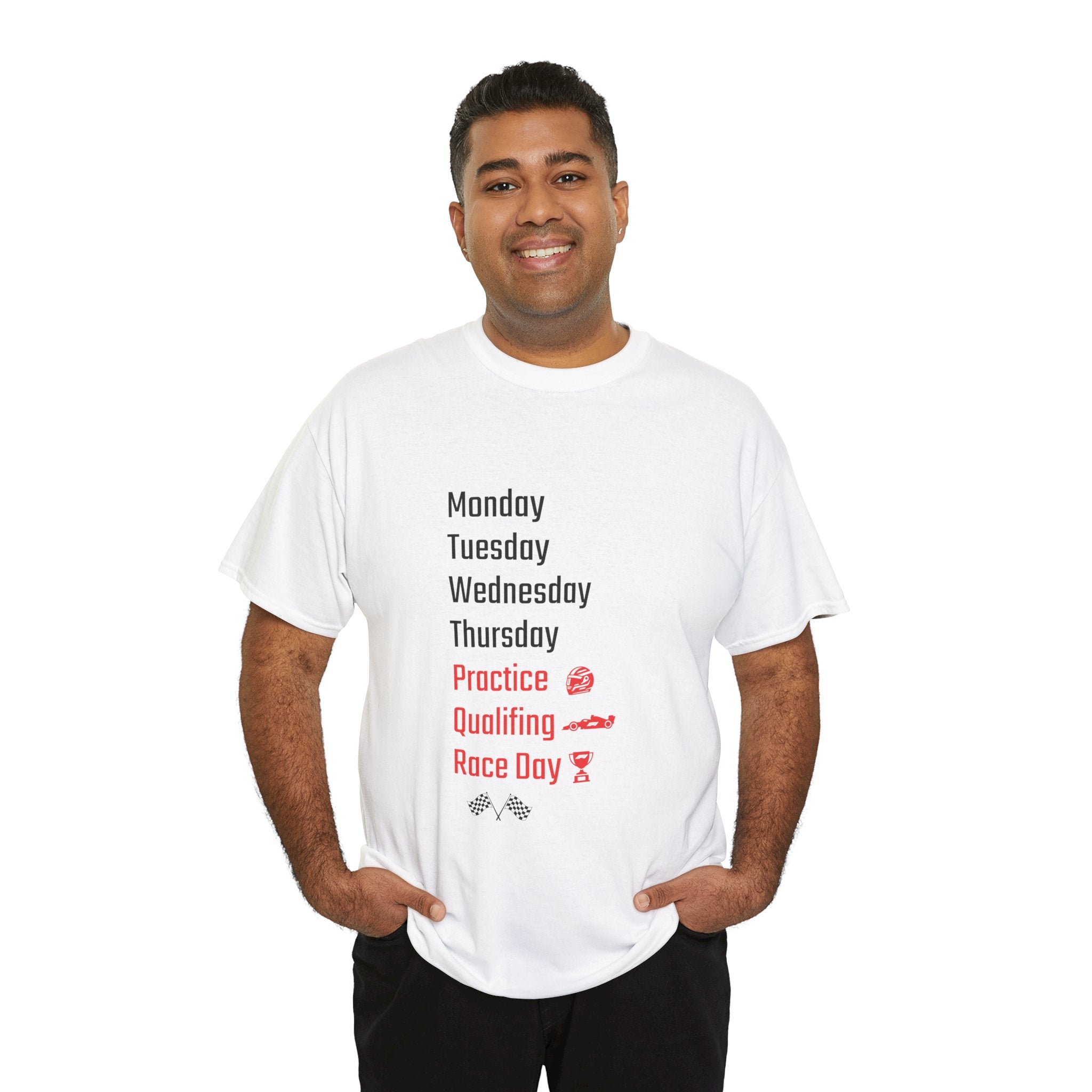 Race Week T‑Shirt, Monday to Race Day Motorsport Tee