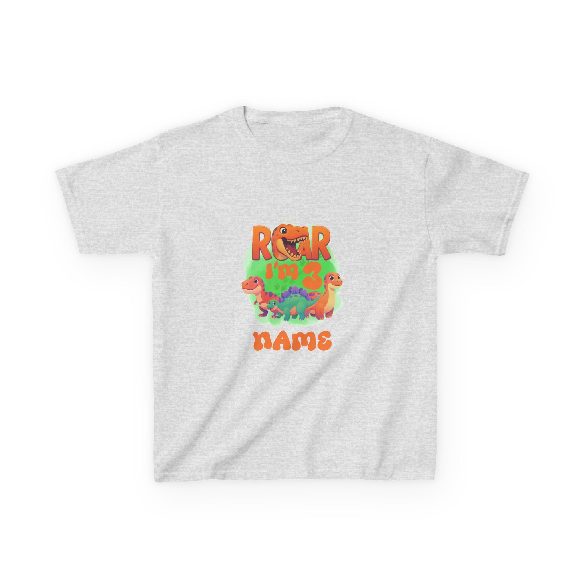 Personalized Dino Name Age T-Shirt | Kids Dinosaur Tee
